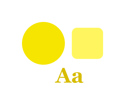 Yellow Plate applied to a shape and a letterform