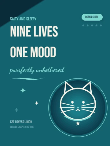 Nine Lives Ocean Club cat tee