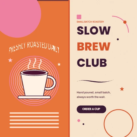 Slow Brew Club retro coffee tee