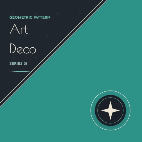 Art Deco Diagonal in Teal and Charcoal