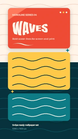 Bold monoline wave wallpaper