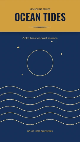 Deep Blue Monoline Waves