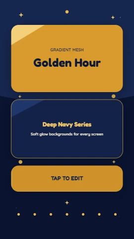 Golden Hour Navy Gradient Mesh Cards
