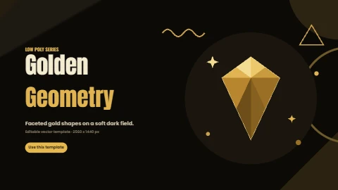 Golden Geometry low-poly backdrop