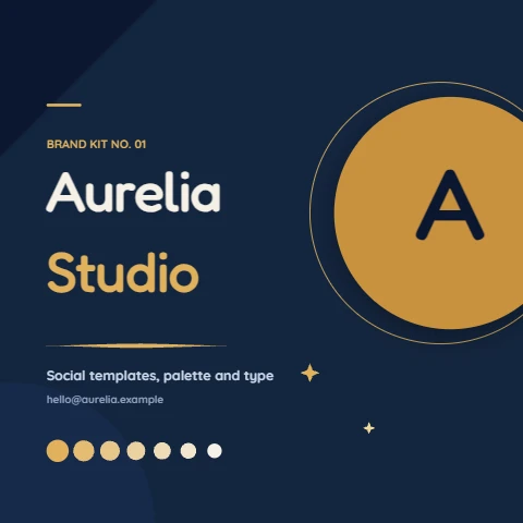 Navy and gold social brand board
