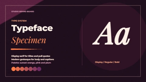 Sunset Type Specimen Brand Board