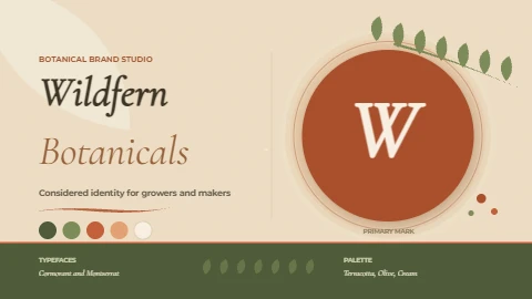 Wildfern botanical brand board