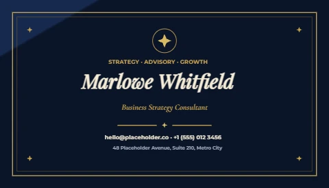 Navy and Gold Consultant Card
