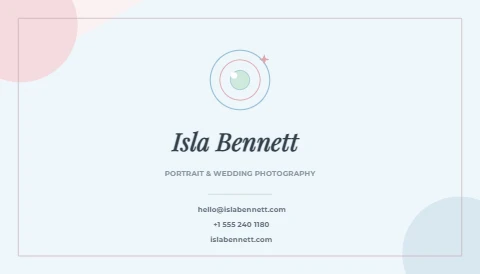 Pastel Monoline Photographer Card