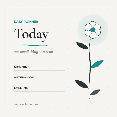 Botanical daily planner page