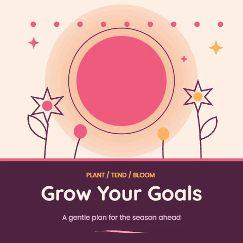 Grow Your Goals floral planner page