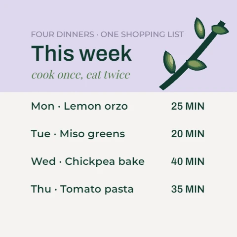 Lavender Meal Planner with Herb Plate