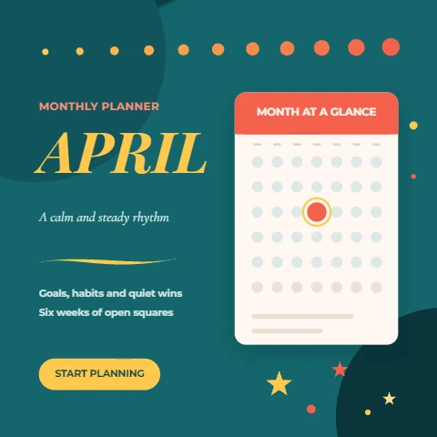 Month at a Glance Planner