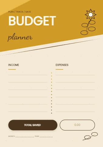 Mustard monoline budget planner page