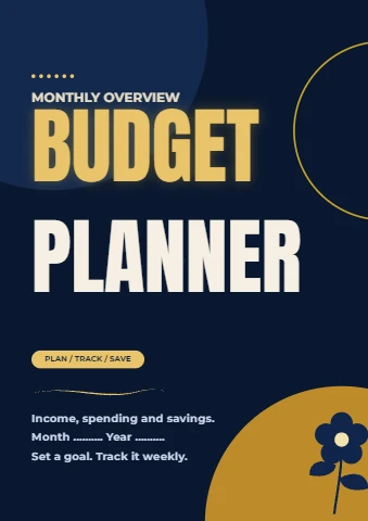 Navy and gold budget planner page