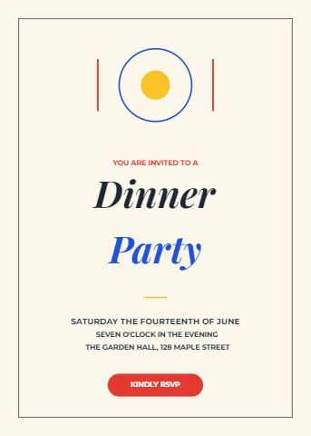 Modern Minimal Dinner Party Invitation