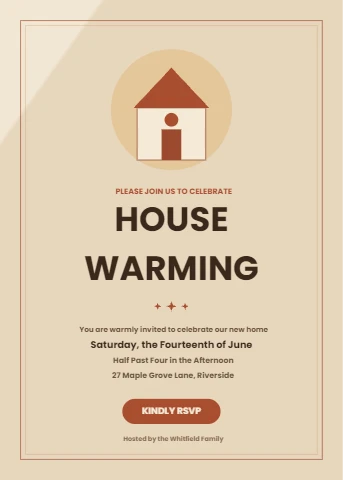 Cozy geometric housewarming invite