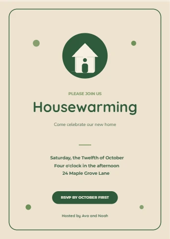 Rounded Forest Housewarming Invite