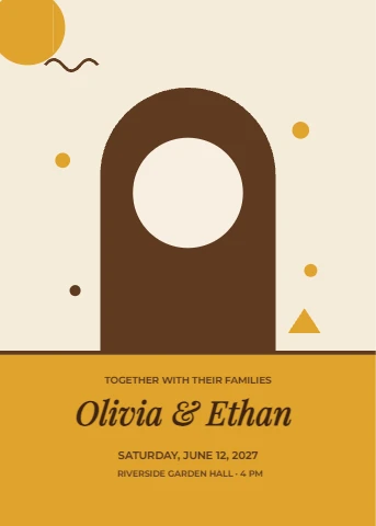 Golden Arch Wedding Invitation