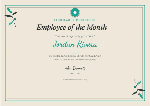 Employee of the Month, botanical playful