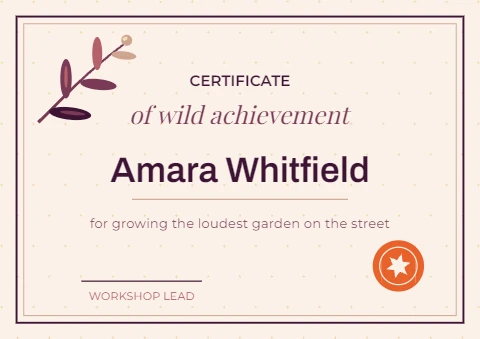 Wild Achievement Botanical Certificate