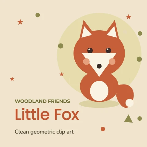 Little Fox geometric clip art