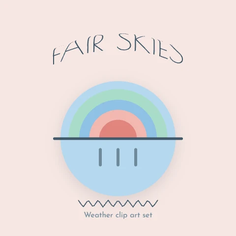 Fair Skies Deco Weather Emblem