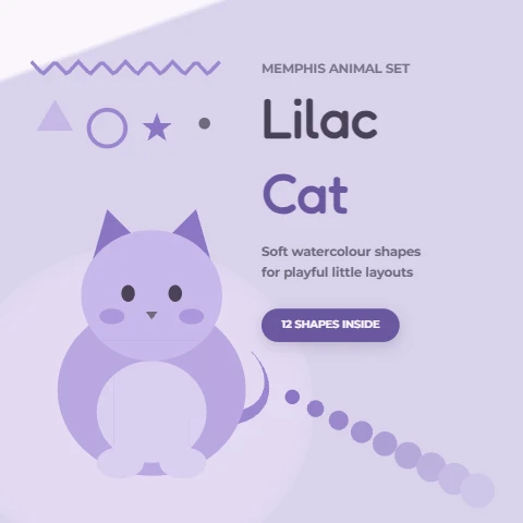 Little Lilac Cat clip art