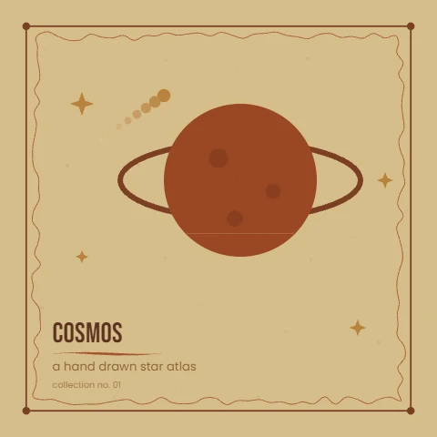 Vintage Saturn space clip art