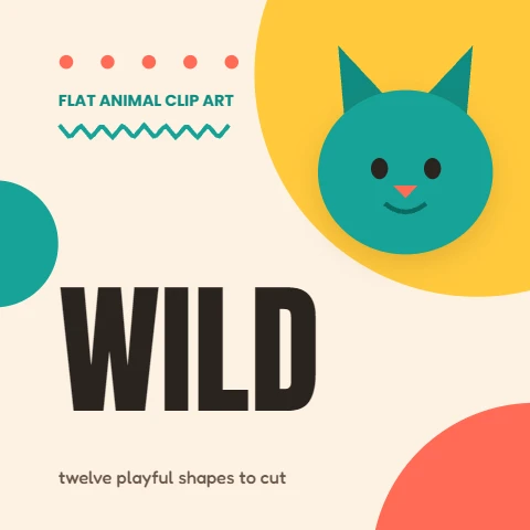 Wild flat animal clip art