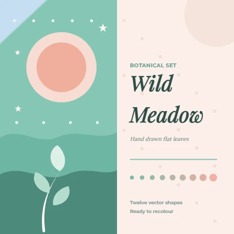Wild Meadow flat nature clip art