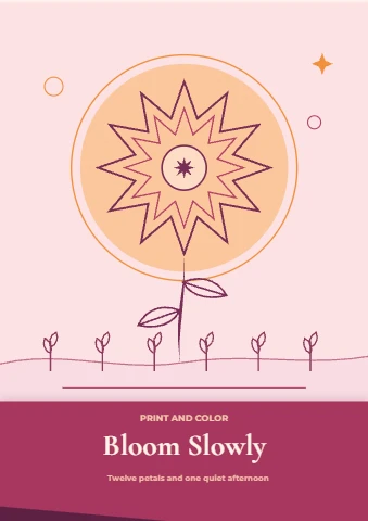 Bloom Slowly Monoline Coloring Page