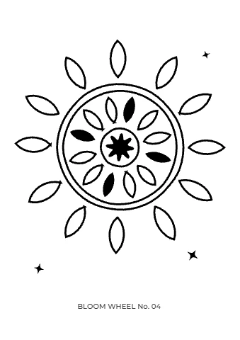 Bloom Wheel Mandala Coloring Page
