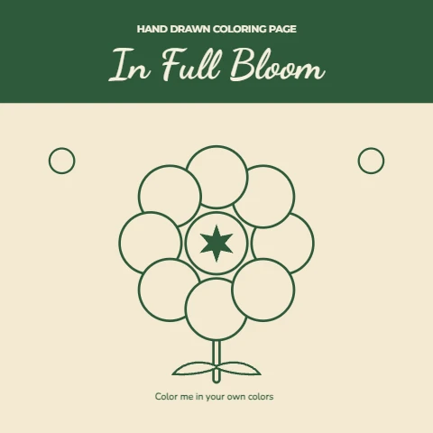 In Full Bloom, Floral Coloring Page