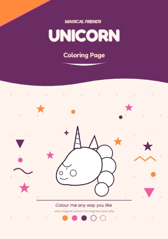 Magical Unicorn Coloring Page