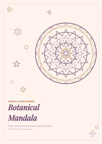 Botanical Mandala Coloring Page