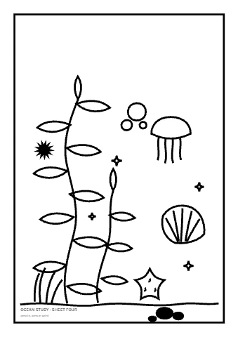 Ocean Kelp Study Colouring Sheet