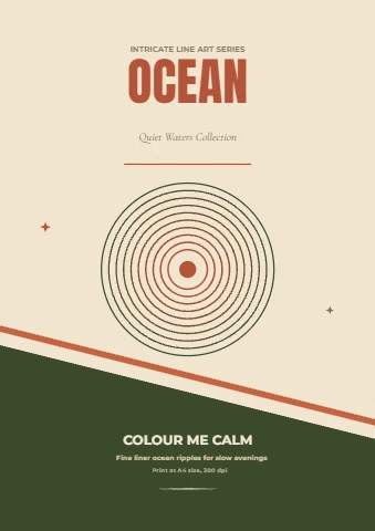 Ocean Ripples Coloring Page