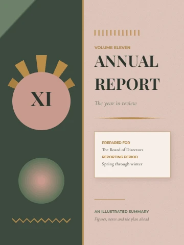 Deco sunburst annual report cover