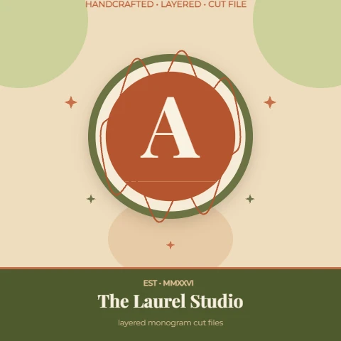Layered Monogram Seal Cut File