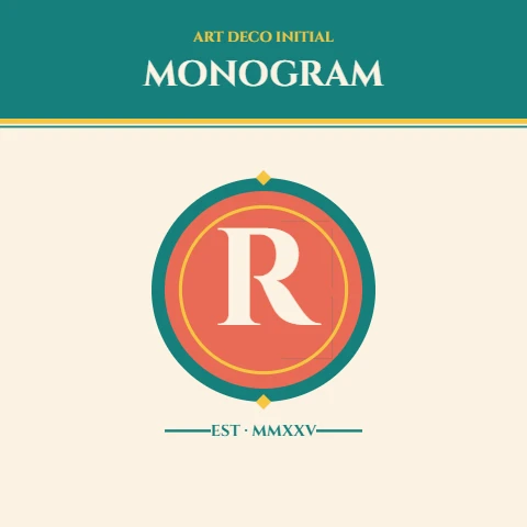 Art Deco Monogram Medallion