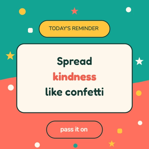 Spread Kindness confetti quote card