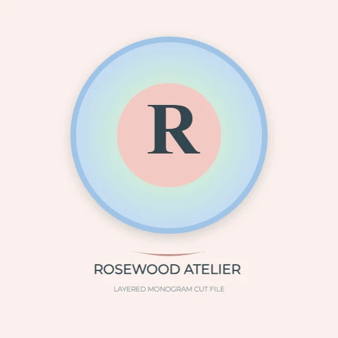 Rosewood layered monogram medallion