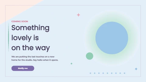 Pastel gradient coming soon page