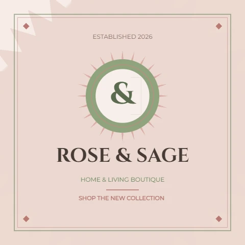 Rose & Sage, Art Deco Boutique Banner