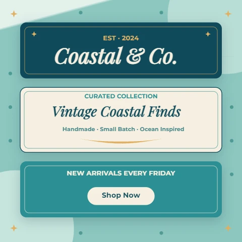 Vintage Coastal Shop Banner