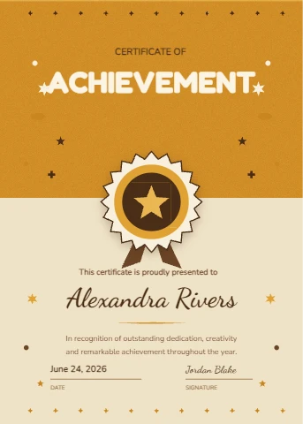Sunny Folk Award Certificate