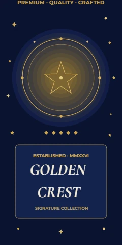 Navy and Gold Crest Badge