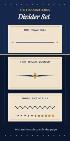 Navy and Gold Divider Set