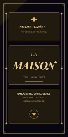 Maison, luxury gold ribbon label